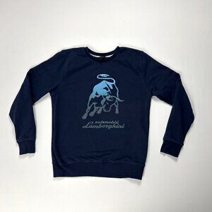 Automobili Lamborghini Crewneck Sweatshirt Navy Blue S Car Bull Car Racing